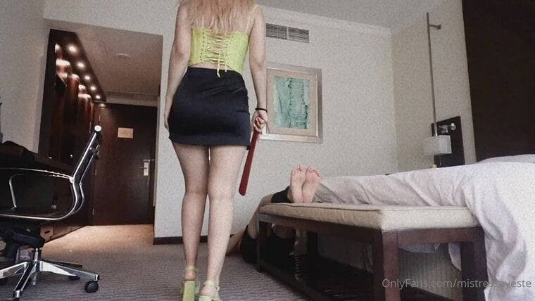 Punishment for this slave who was 10 minutes late to pick me up from the hotel!