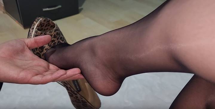 Look my beauty of nylon covered feet